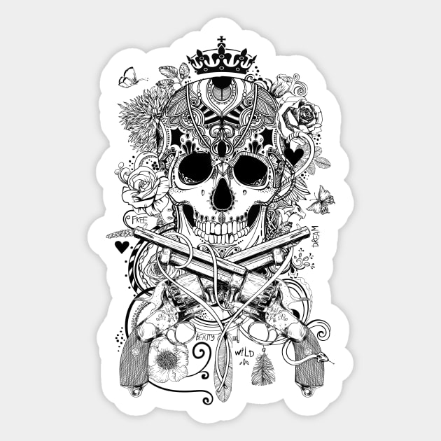 Skull Tattoo Sticker by EveFarb